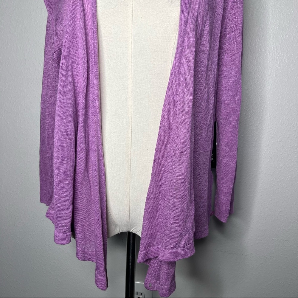 NEW Nic + Zoe Purple All Year 4 Way Lightweight Linen Blend Cardigan Topper - Picture 9 of 13